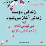 زندگی دومت زمانی آغاز میشود که بفهمی فقط یک زندگی داری